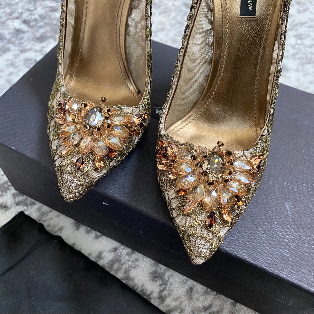 Dolce and Gabbana Crystal Embellished Pumps - Picture 8 of 8